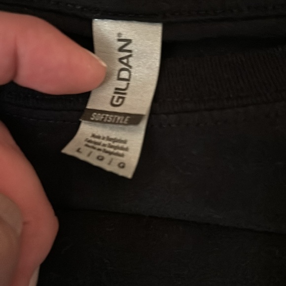 Men’s Large Gildan T-Shirt Paint Dripping Music Note - Picture 3 of 4